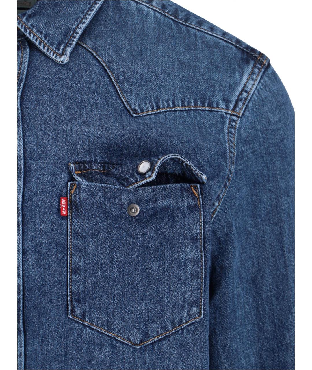 LEVI'S Синяя хлопковая кэжуал рубашка, фото 3