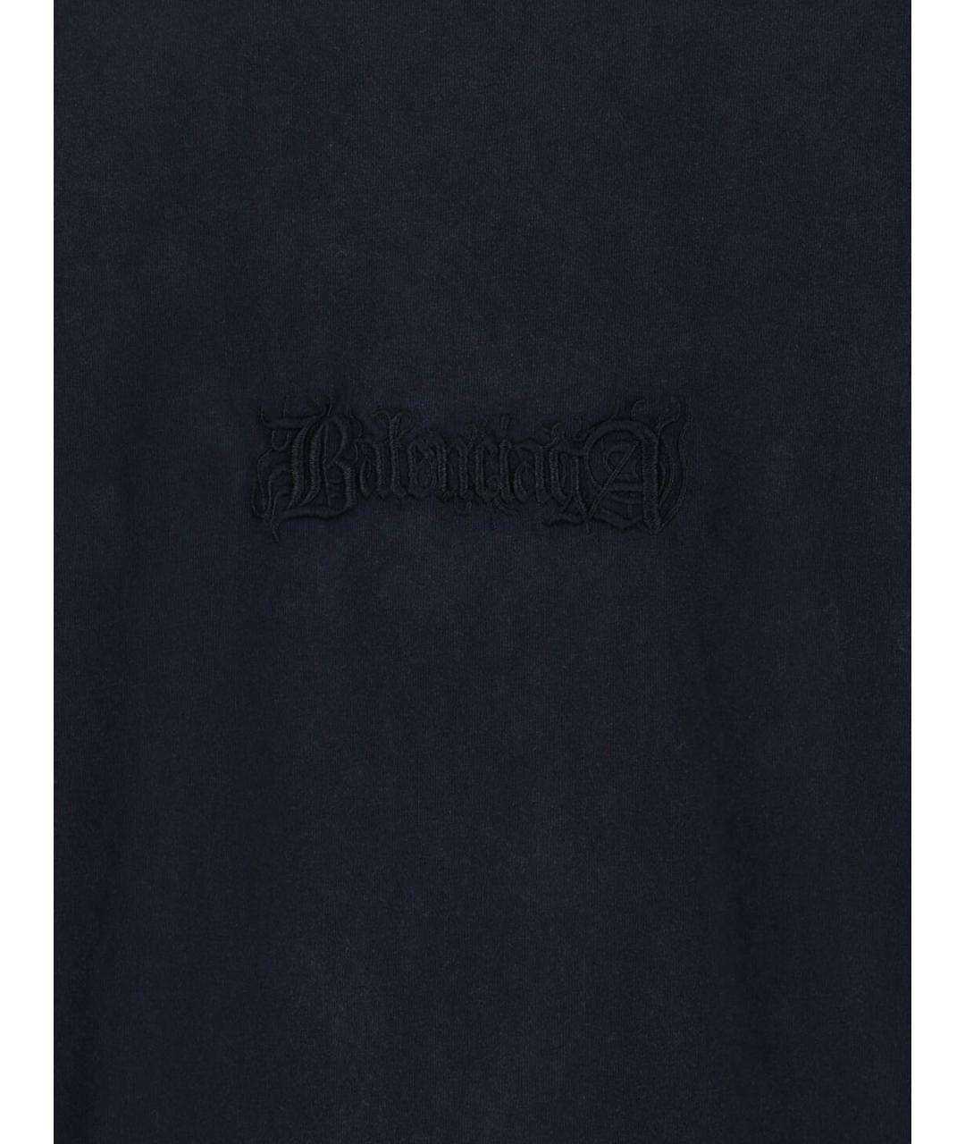 BALENCIAGA Черная хлопковая футболка, фото 3