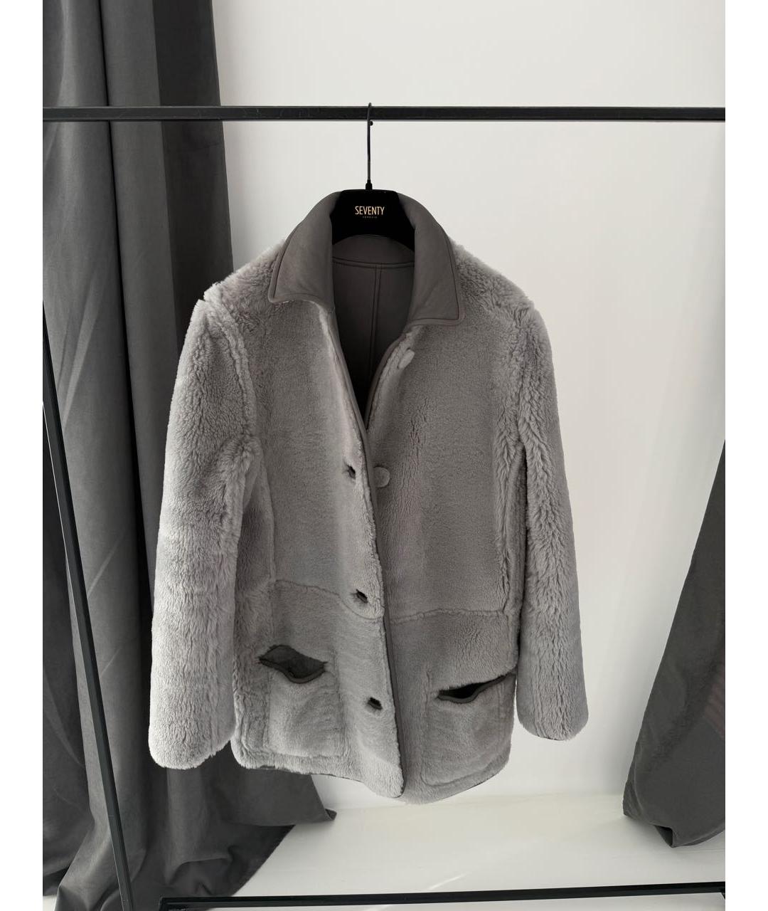 CELINE Серая замшевая дубленка, фото 4
