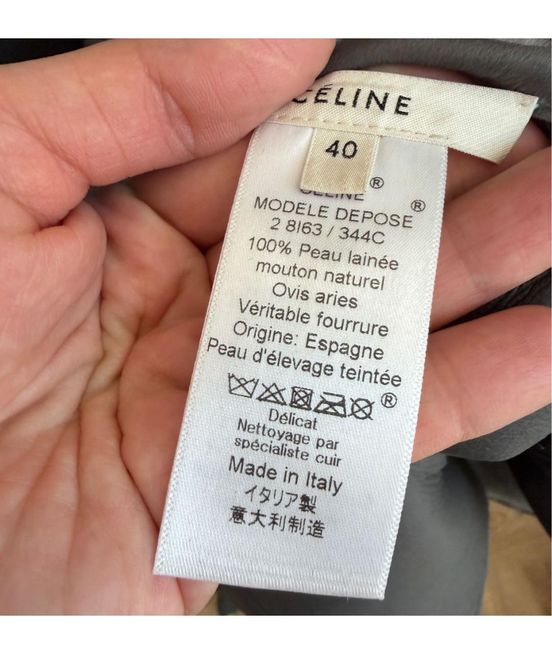 CELINE Серая замшевая дубленка, фото 3