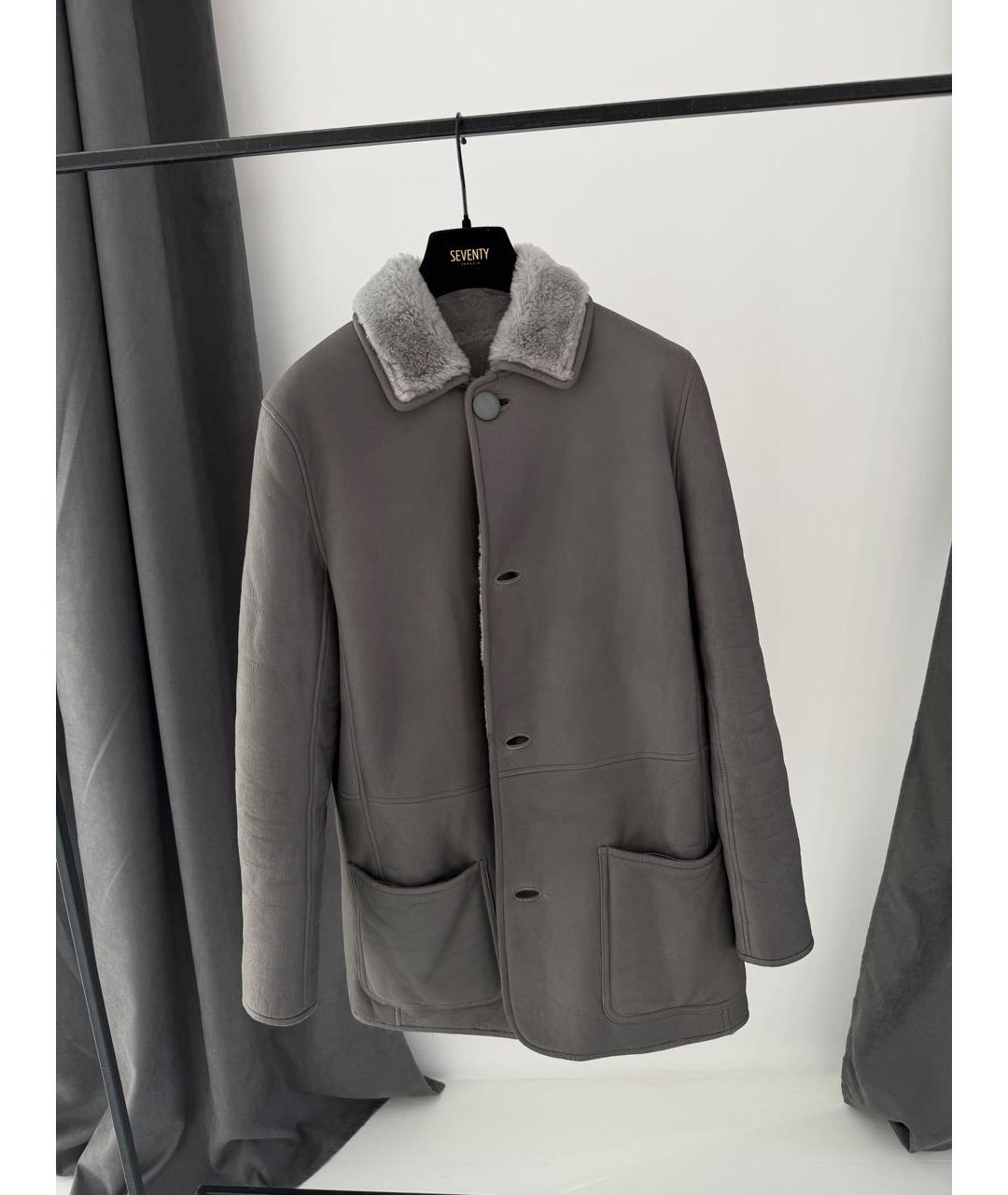 CELINE Серая замшевая дубленка, фото 2