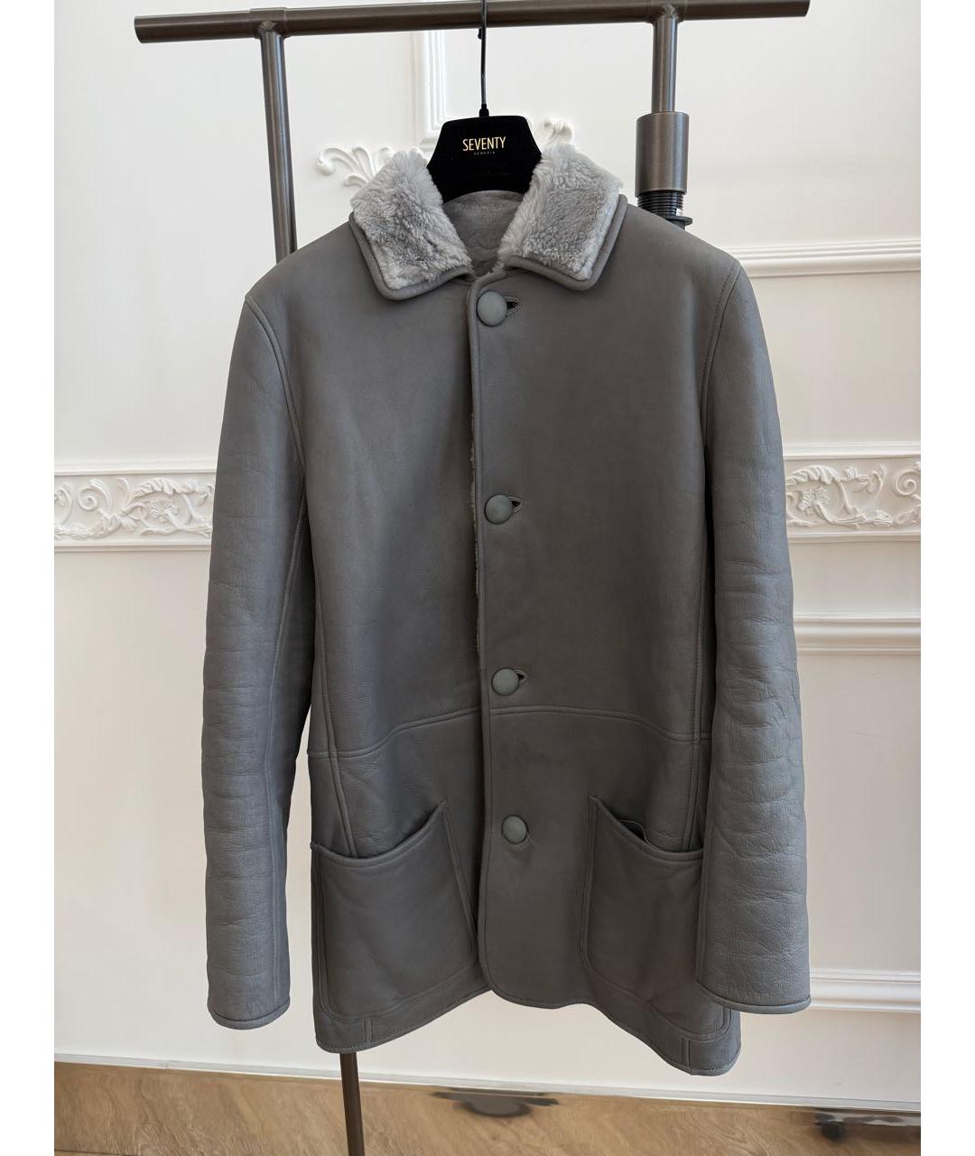 CELINE Серая замшевая дубленка, фото 4
