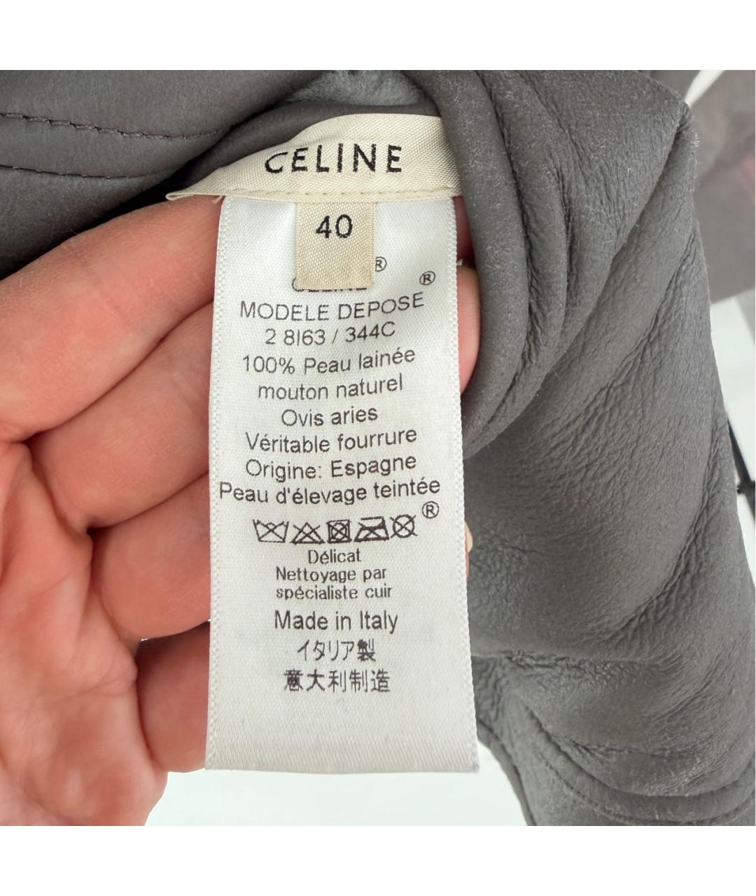 CELINE Серая замшевая дубленка, фото 3