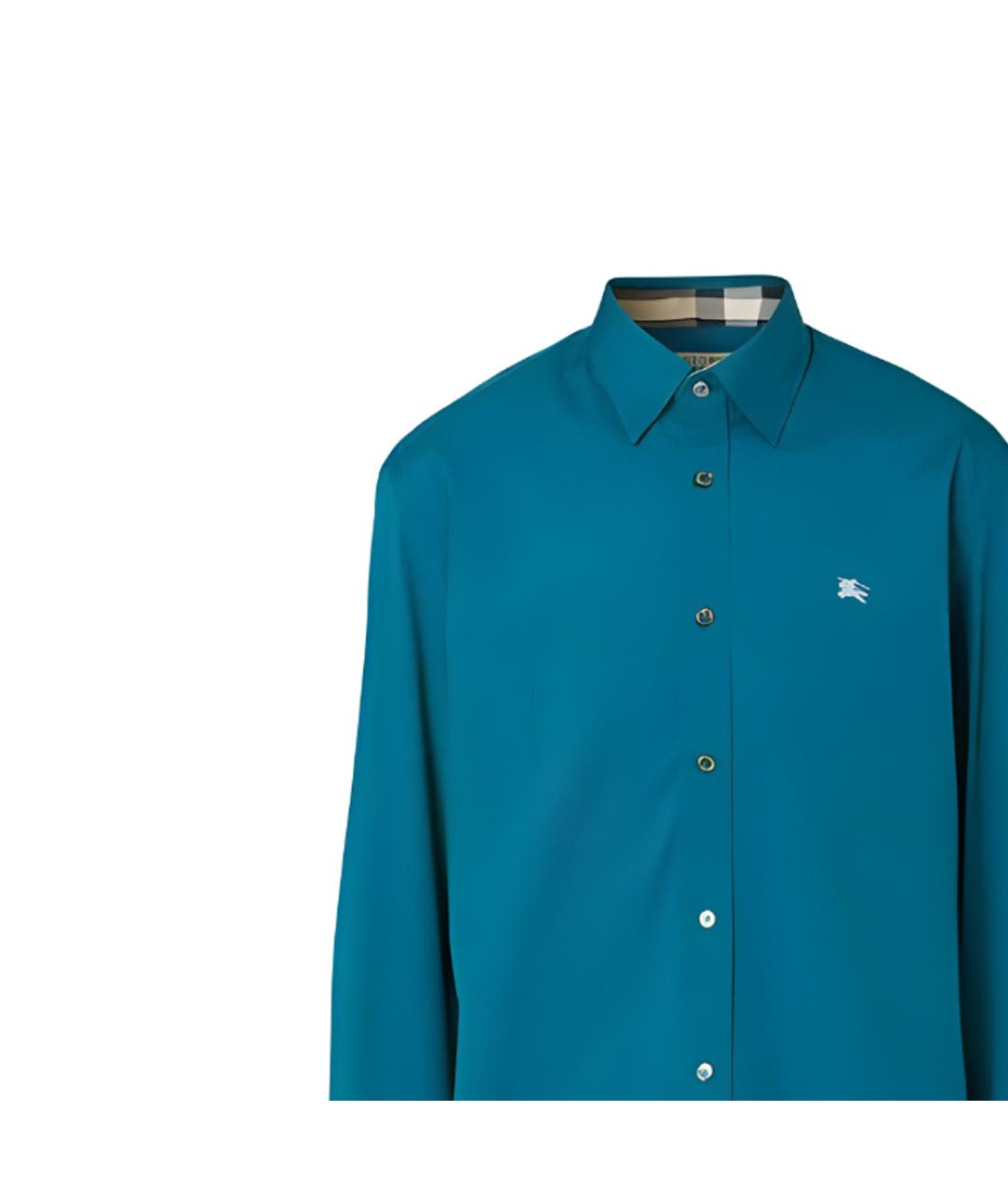 BURBERRY Бирюзовая хлопковая классическая рубашка, фото 2