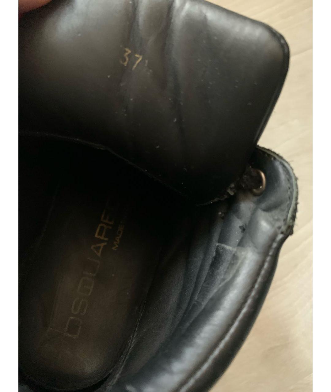 DSQUARED2 Черные кожаные ботинки, фото 8