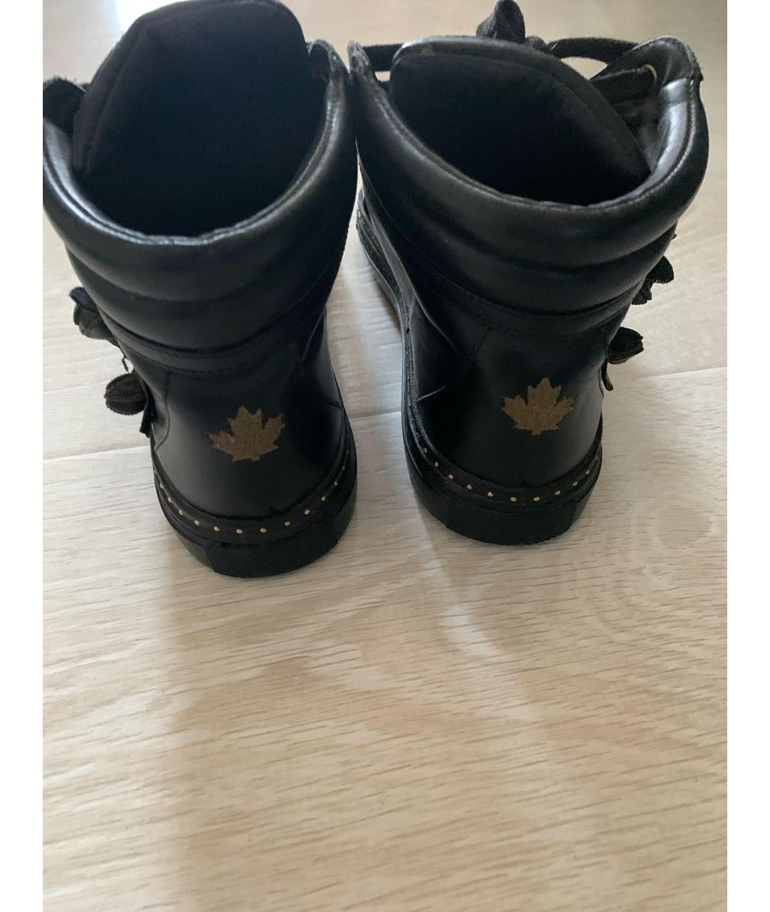 DSQUARED2 Черные кожаные ботинки, фото 4