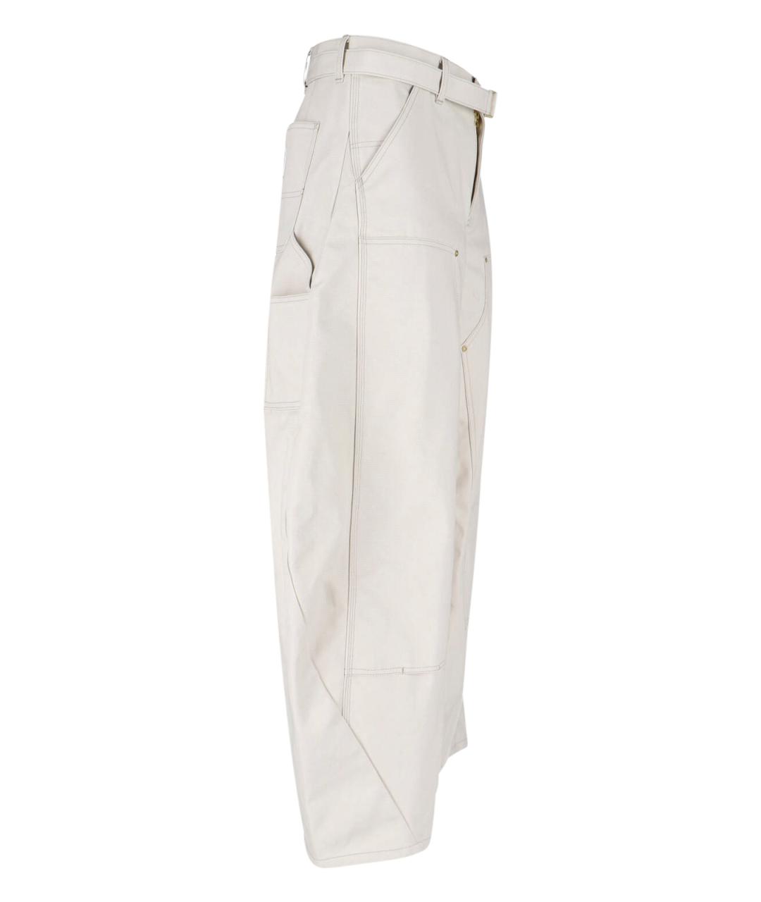 SACAI Белые хлопковые повседневные брюки, фото 3