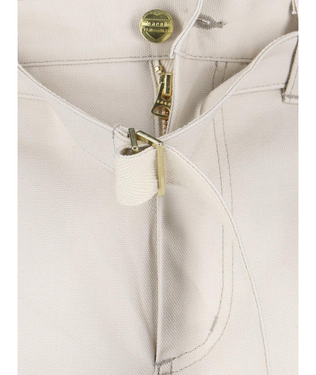 SACAI Белые хлопковые повседневные брюки, фото 5