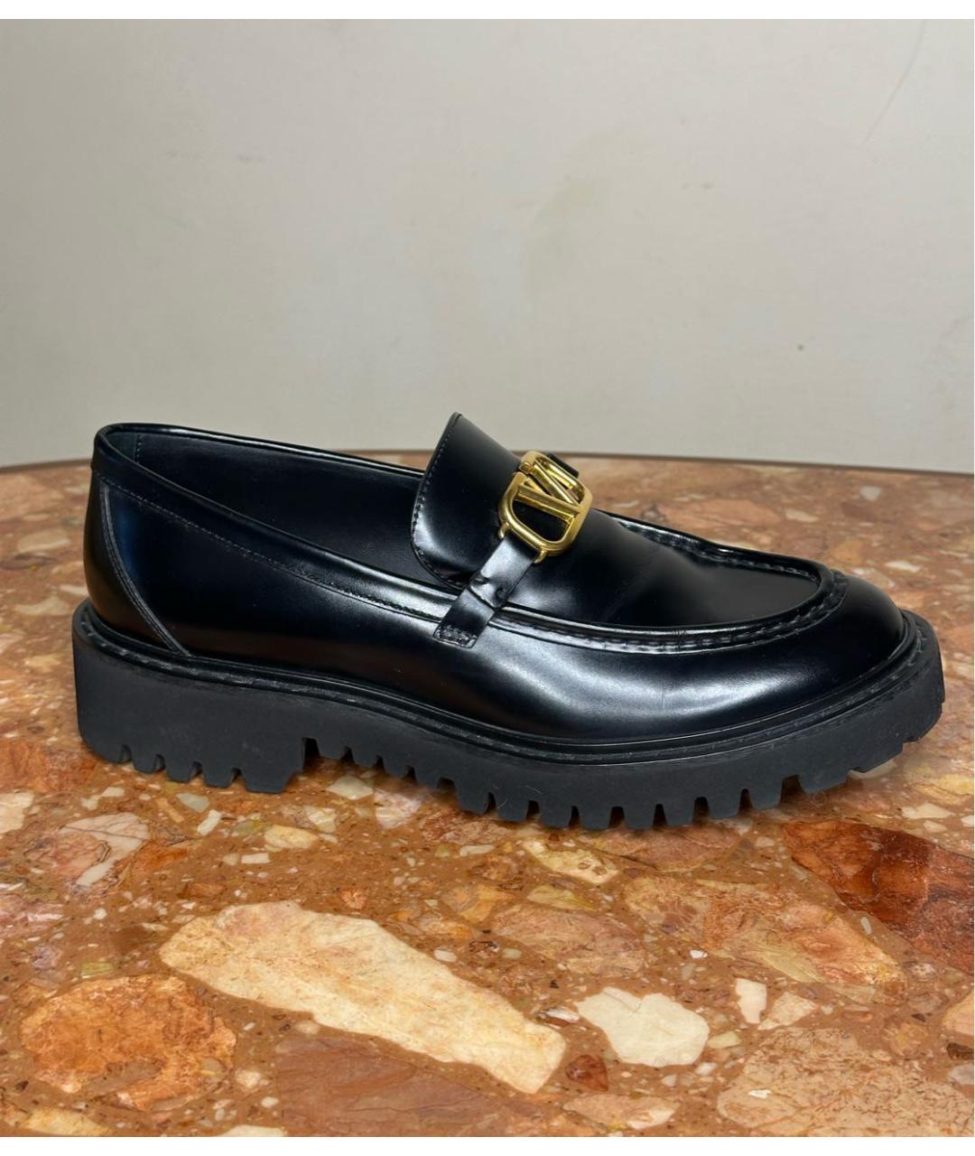 VALENTINO Черные кожаные лоферы, фото 9