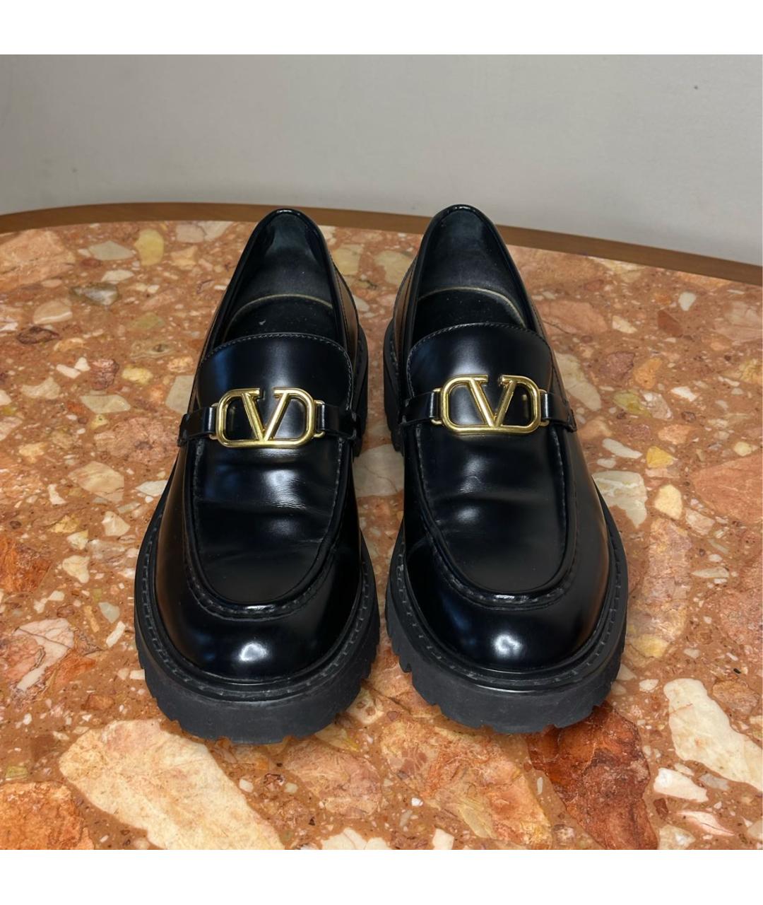 VALENTINO Черные кожаные лоферы, фото 2