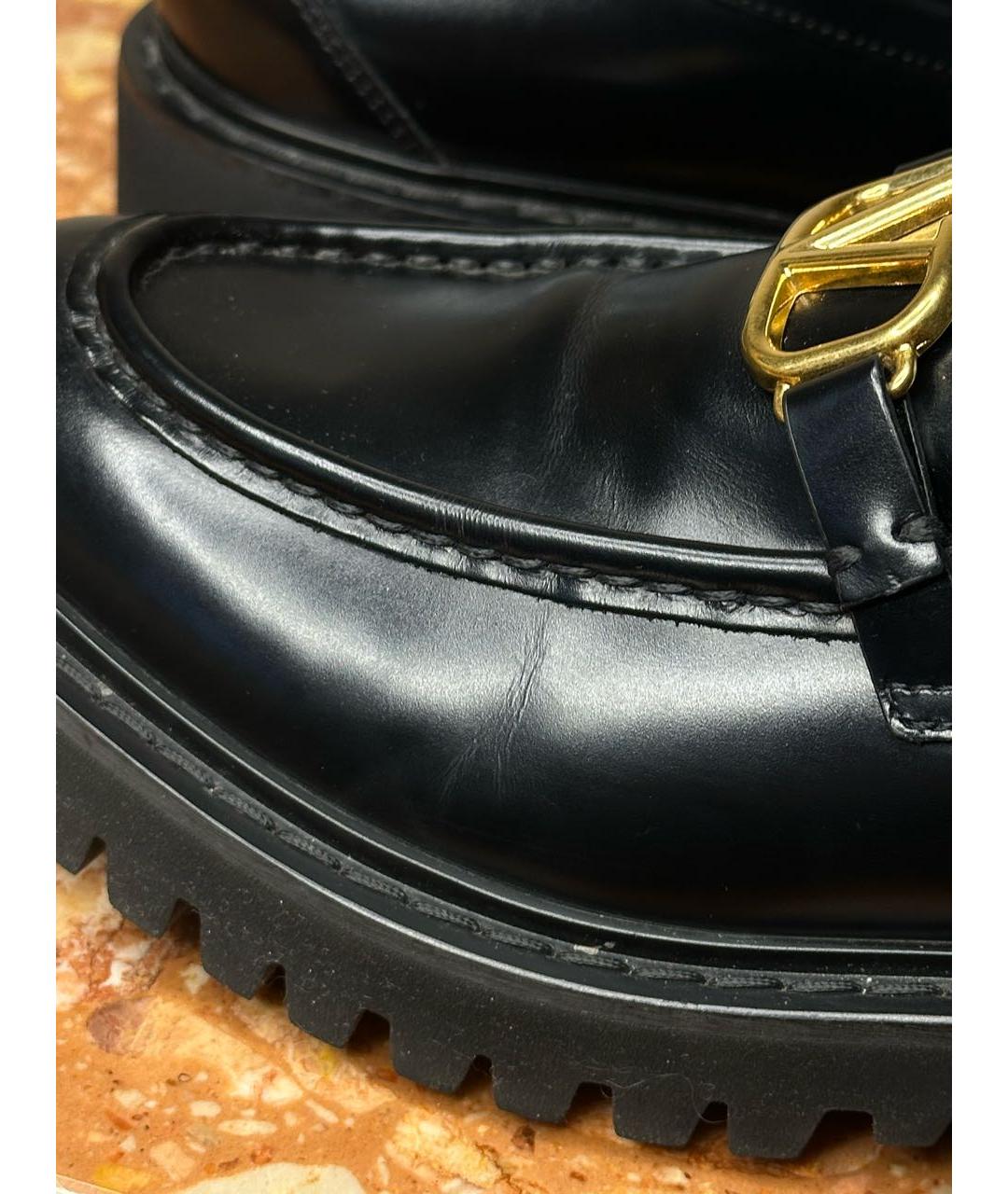 VALENTINO Черные кожаные лоферы, фото 7