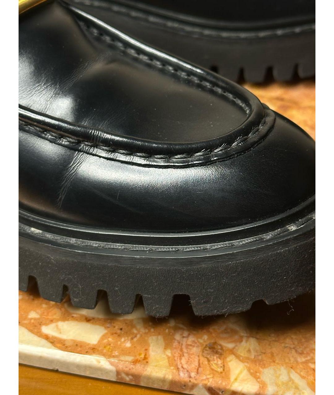 VALENTINO Черные кожаные лоферы, фото 8