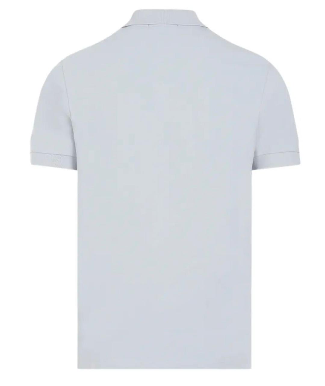 STONE ISLAND Голубое хлопковое поло с коротким рукавом, фото 2