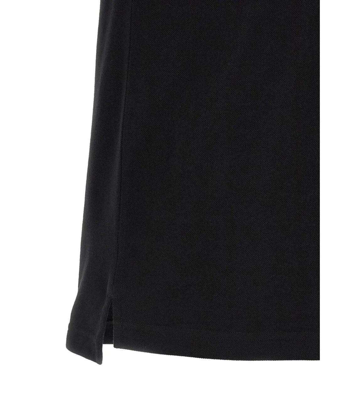 STONE ISLAND Черное хлопковое поло с коротким рукавом, фото 4