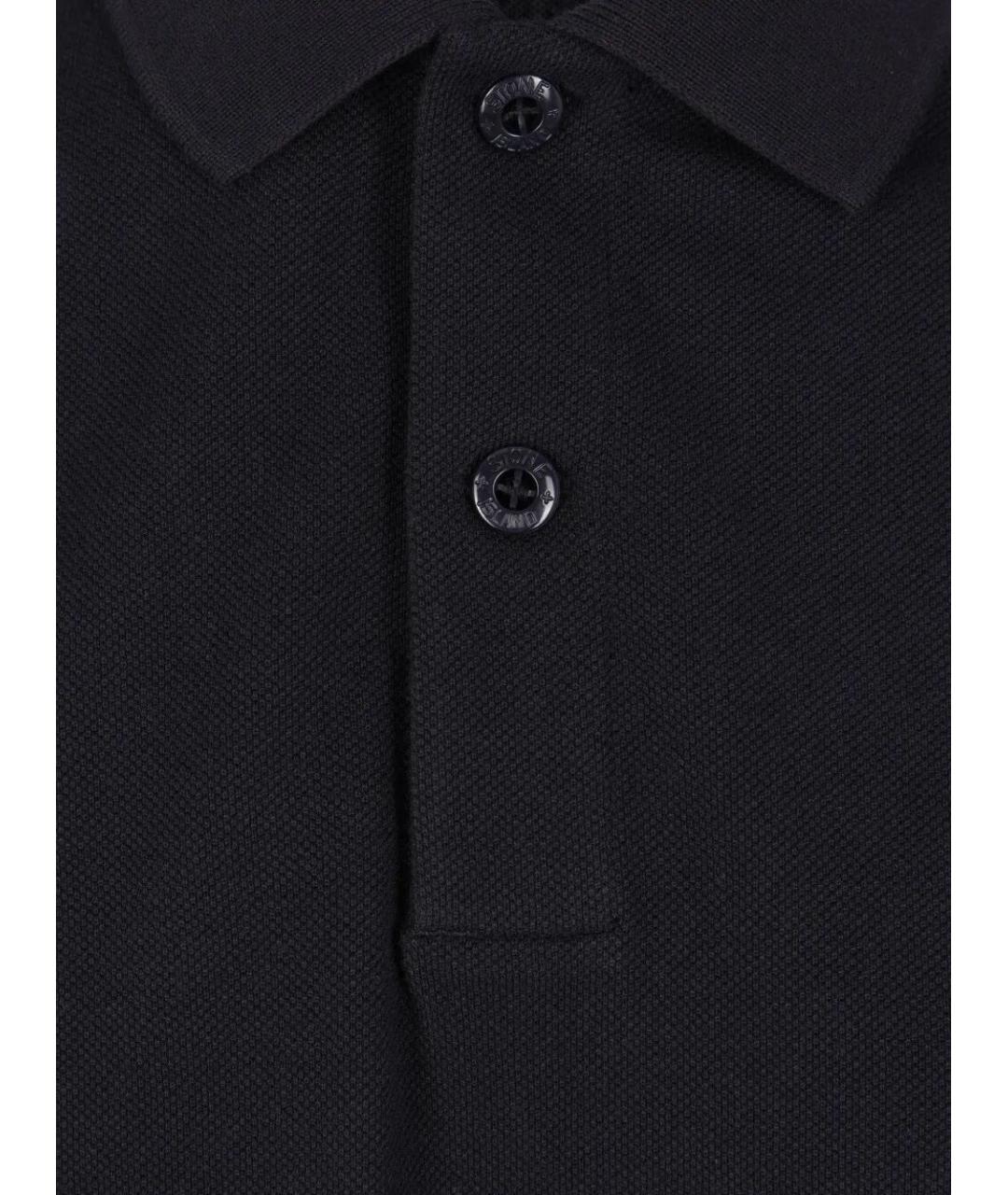 STONE ISLAND Темно-синее хлопковое поло с коротким рукавом, фото 3