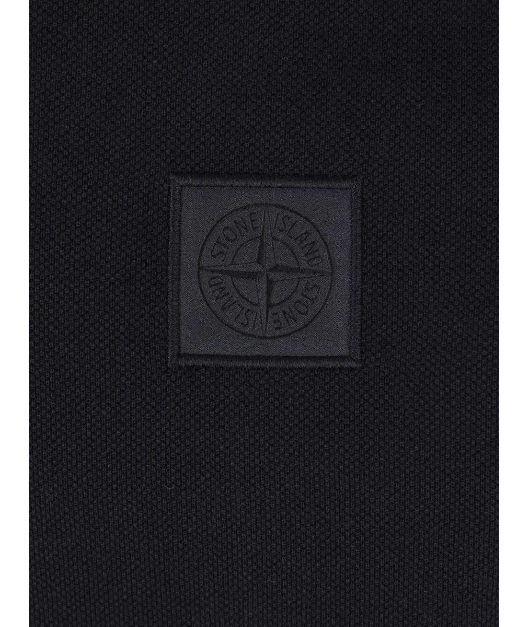 STONE ISLAND Темно-синее хлопковое поло с коротким рукавом, фото 4