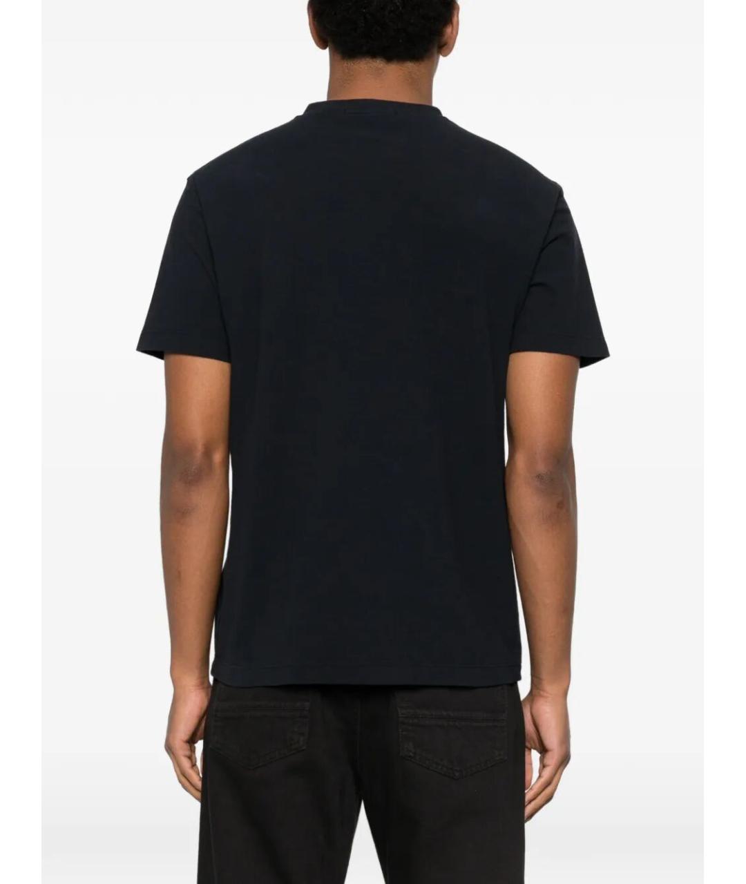 STONE ISLAND Темно-синяя хлопковая футболка, фото 3