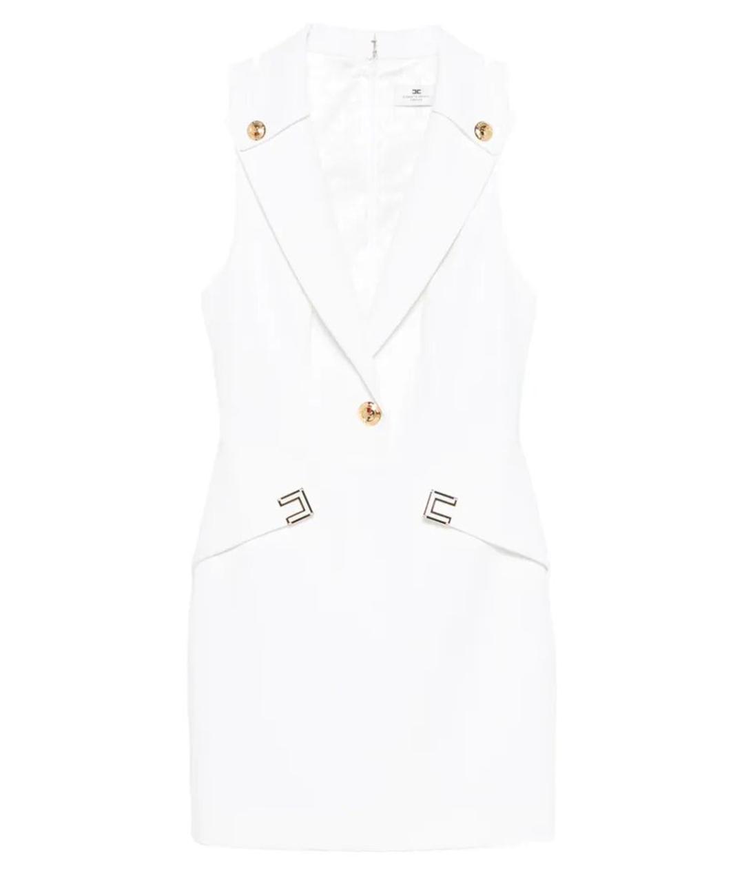 ELISABETTA FRANCHI Белое полиэстеровое повседневное платье, фото 1