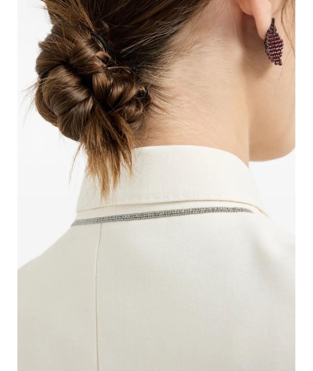 BRUNELLO CUCINELLI Белый вискозный жакет/пиджак, фото 5