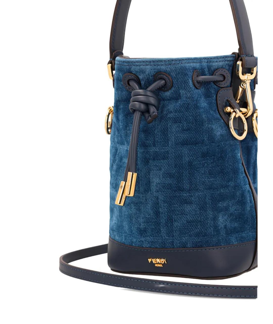 FENDI Синяя тканевая сумка через плечо, фото 3