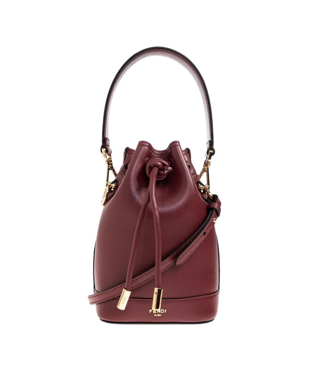 FENDI Бордовая кожаная сумка через плечо, фото 1