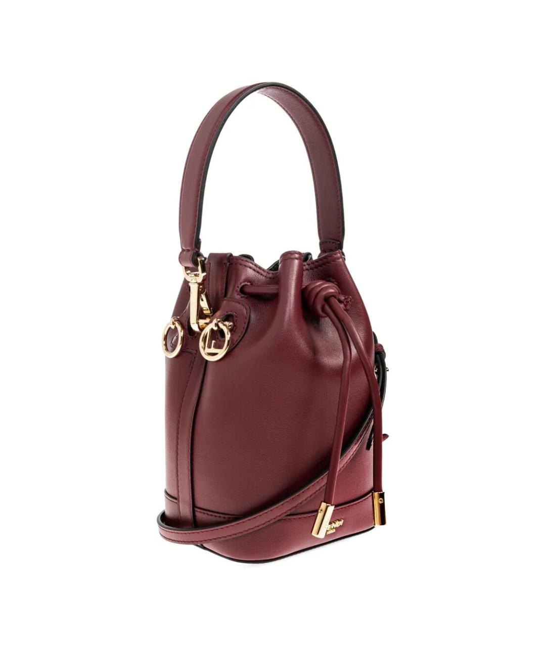 FENDI Бордовая кожаная сумка через плечо, фото 4