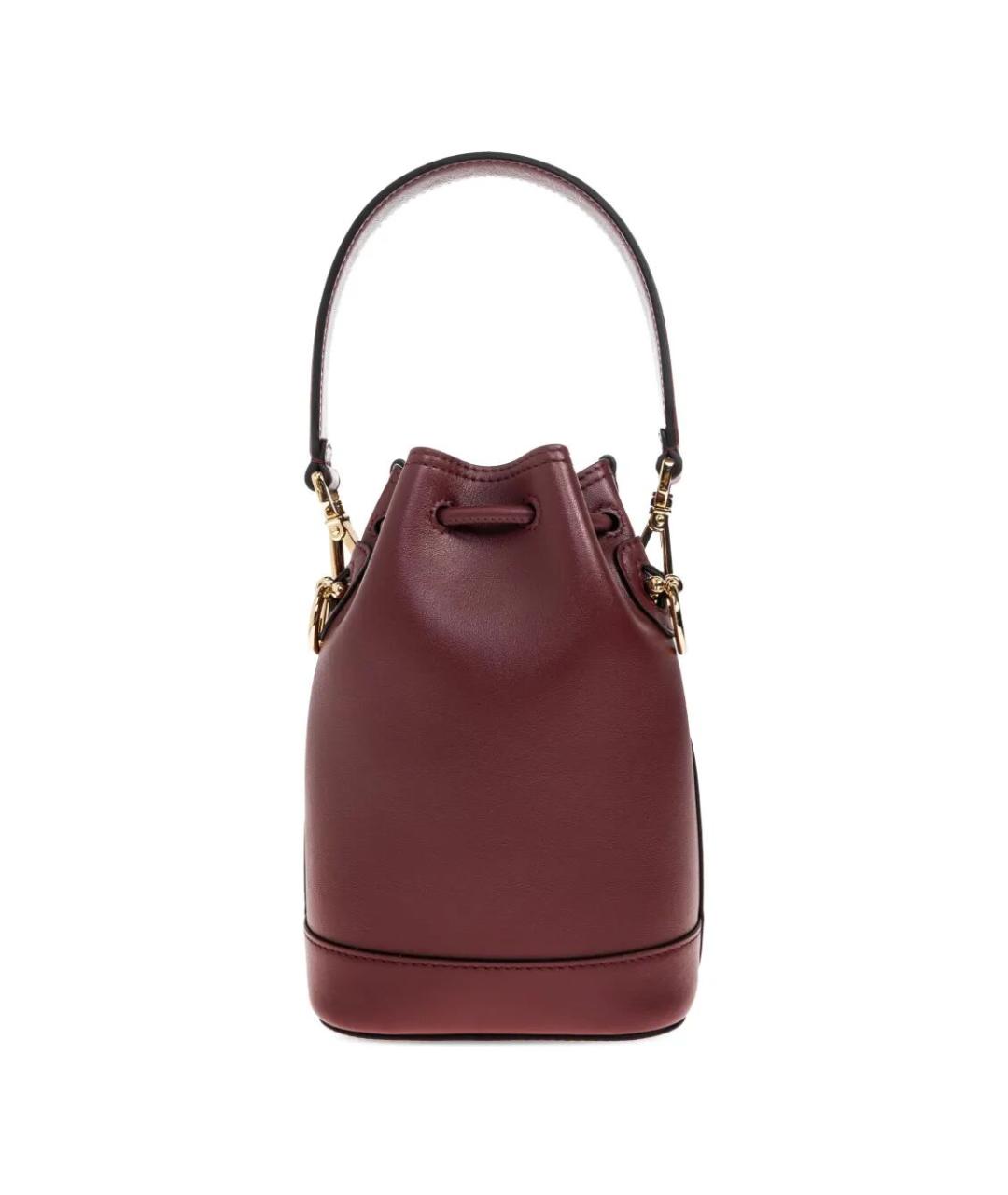 FENDI Бордовая кожаная сумка через плечо, фото 3