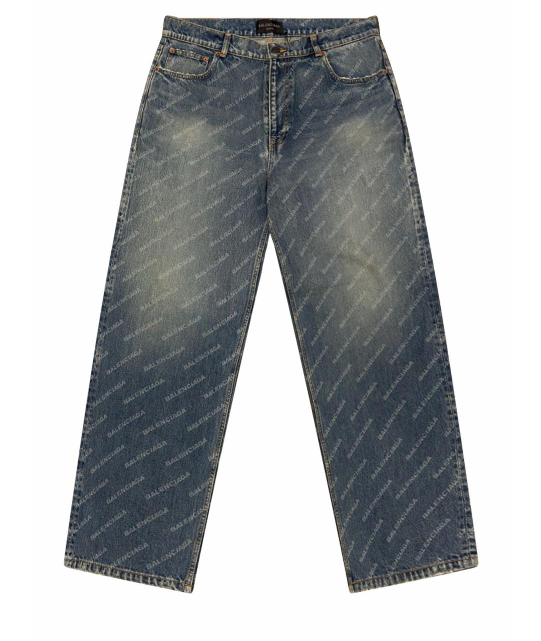 BALENCIAGA Голубые хлопковые джинсы, фото 1