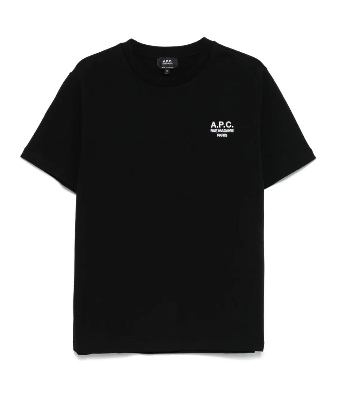 A.P.C. Черная хлопковая футболка, фото 1