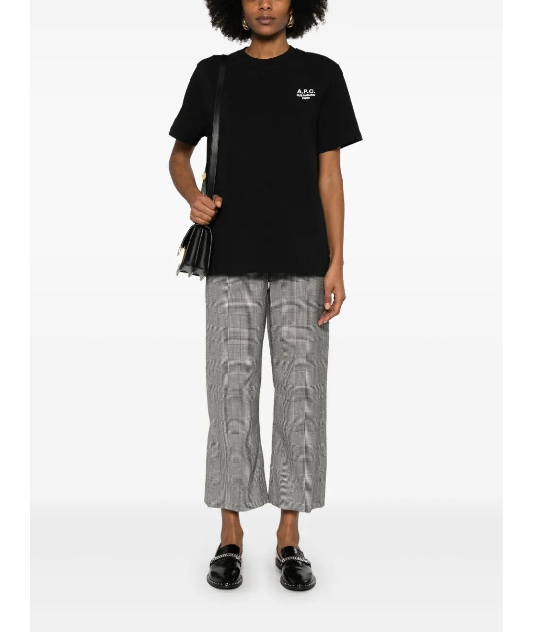 A.P.C. Черная хлопковая футболка, фото 5