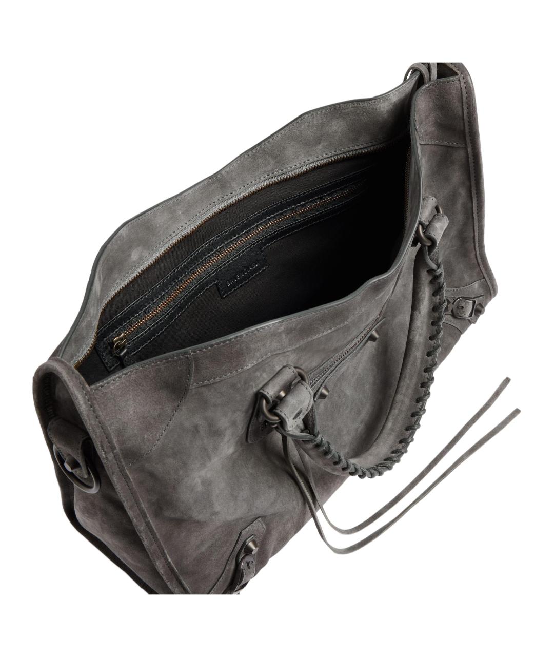 BALENCIAGA Черная кожаная сумка через плечо, фото 5