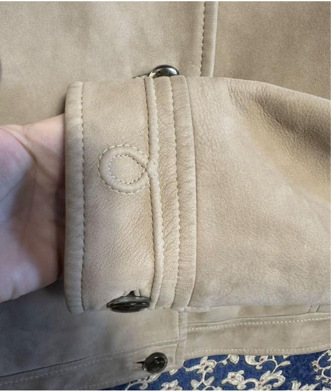 ESCADA Бежевая кожаная куртка, фото 4