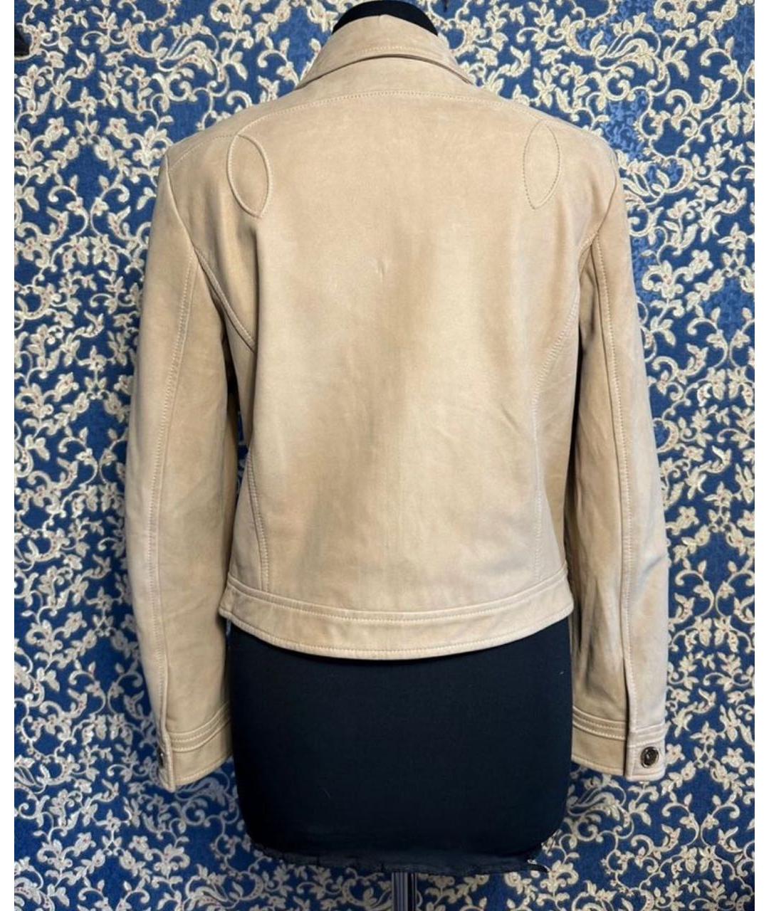ESCADA Бежевая кожаная куртка, фото 2
