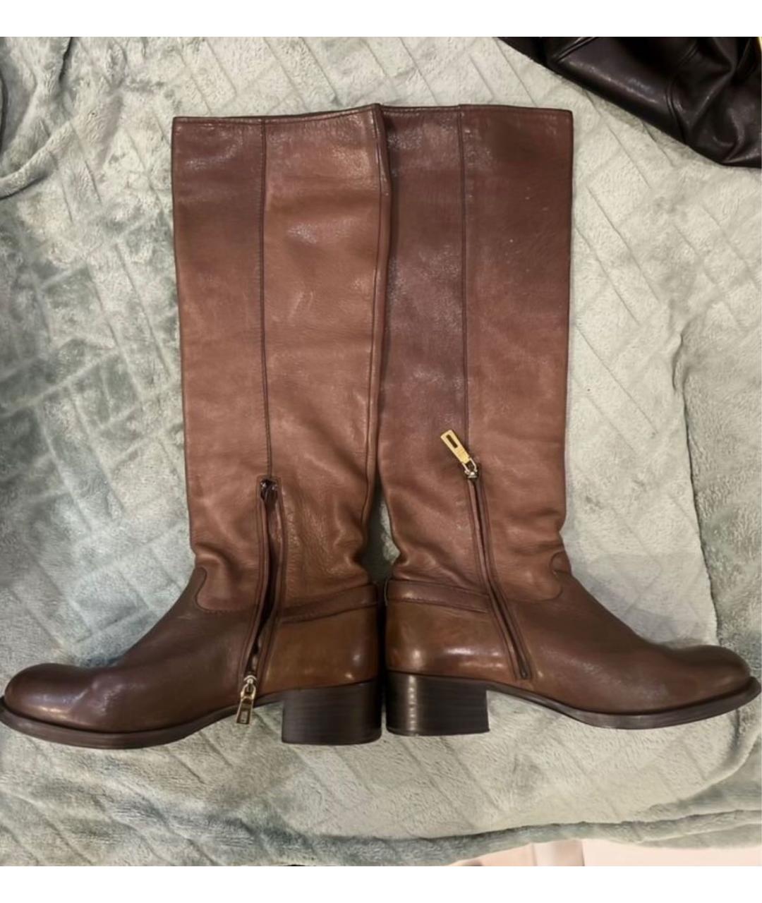 PRADA Коричневые кожаные сапоги, фото 2