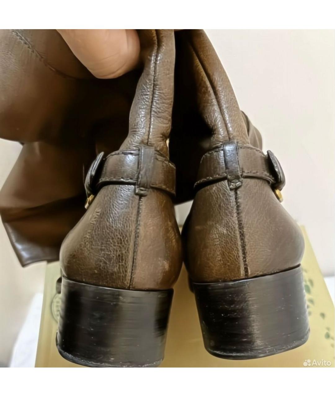 PRADA Коричневые кожаные сапоги, фото 5