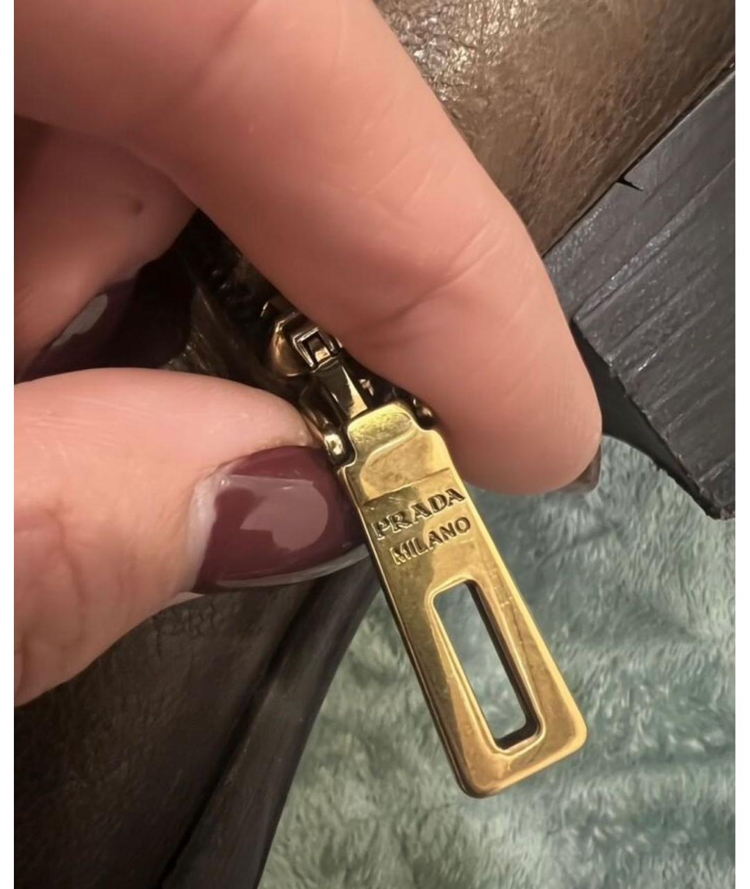 PRADA Коричневые кожаные сапоги, фото 6