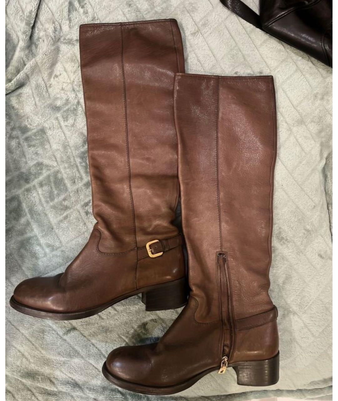 PRADA Коричневые кожаные сапоги, фото 9