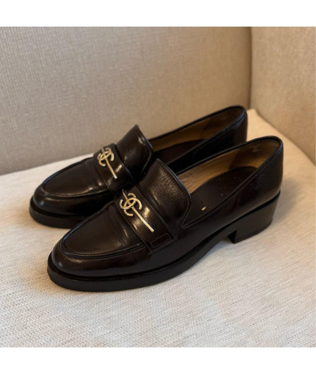 CHANEL Коричневые кожаные лоферы, фото 7