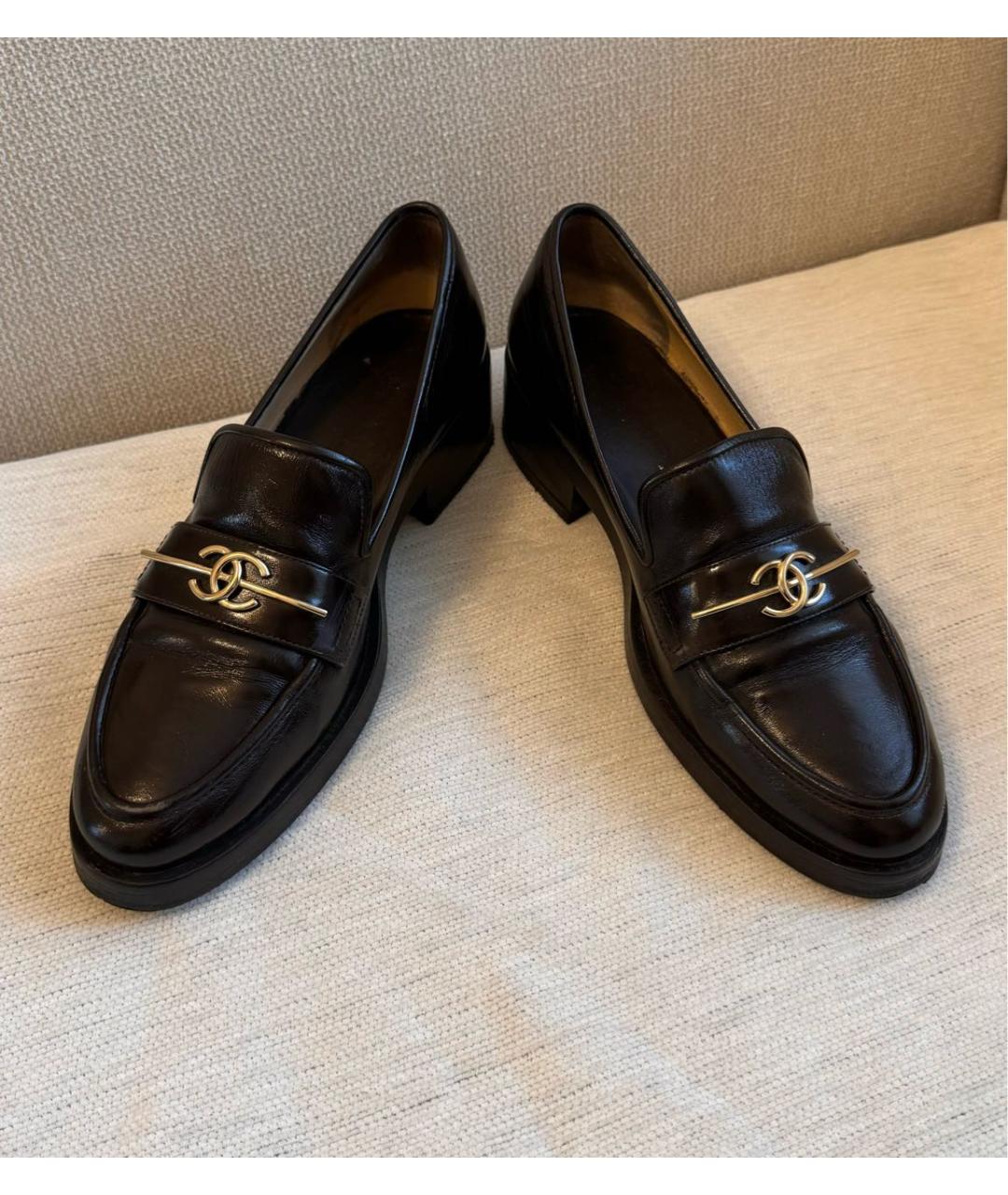 CHANEL Коричневые кожаные лоферы, фото 6