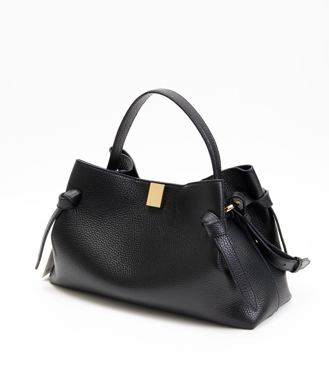 YUZEFI Черная кожаная сумка тоут, фото 2