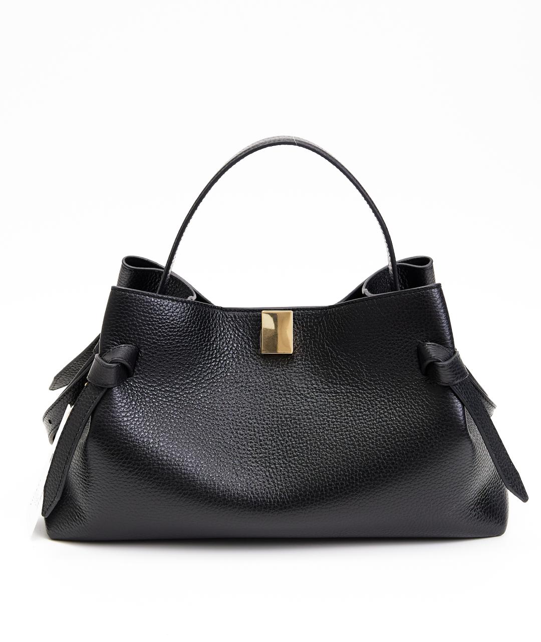 YUZEFI Черная кожаная сумка тоут, фото 1