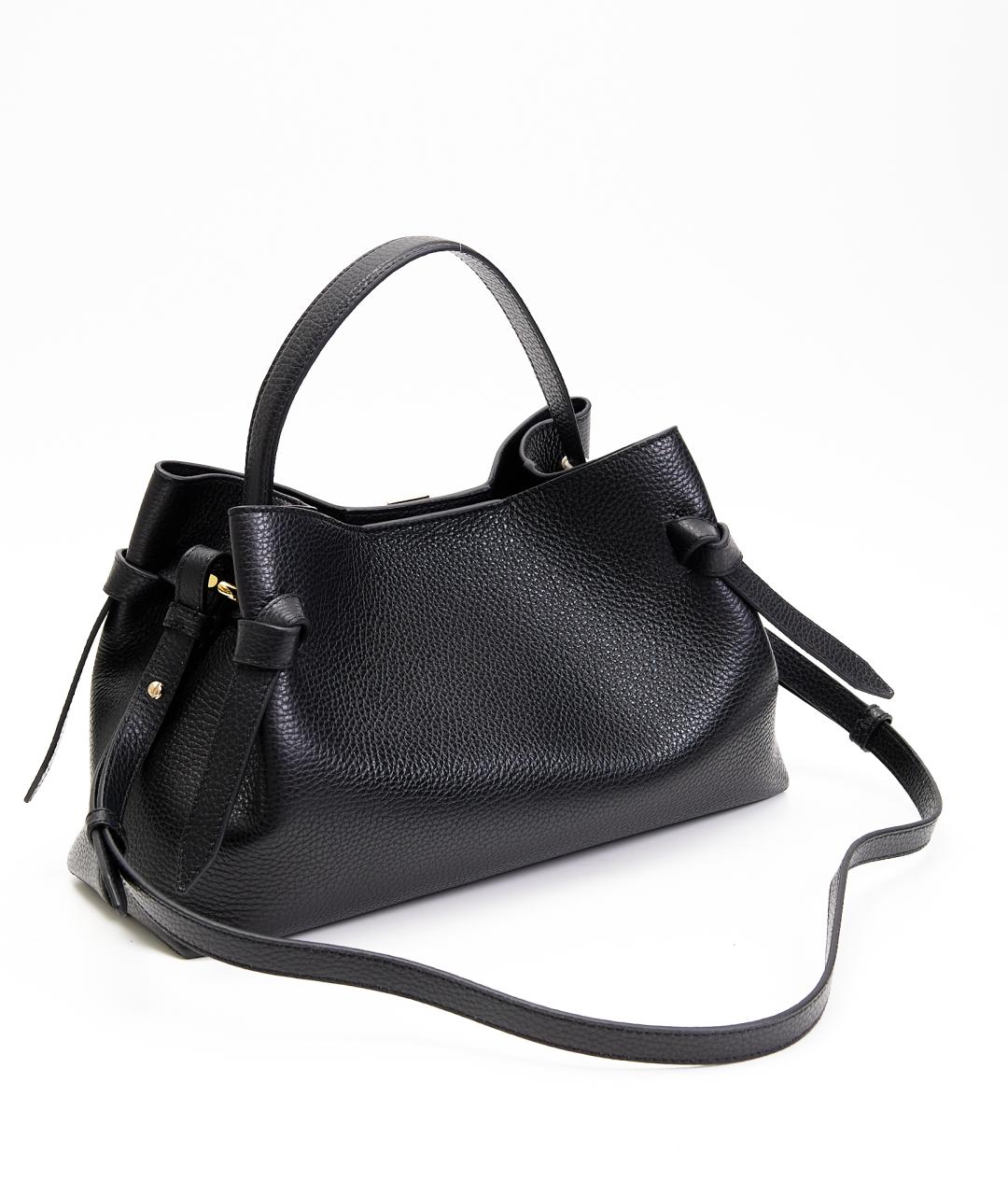 YUZEFI Черная кожаная сумка тоут, фото 3