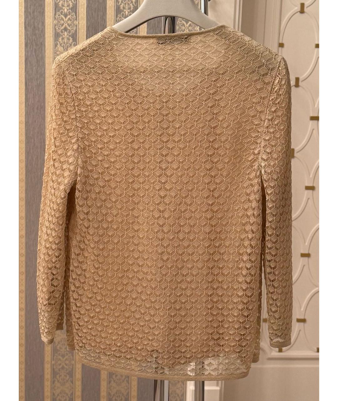 CHRISTIAN DIOR Золотой вискозный кардиган, фото 2