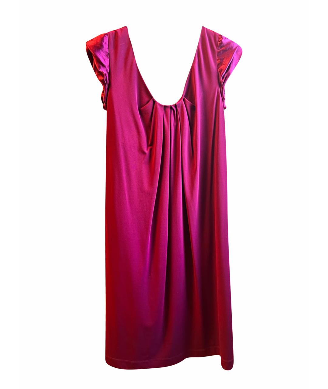 PHILOSOPHY Фуксия ацетатное коктейльное платье, фото 1