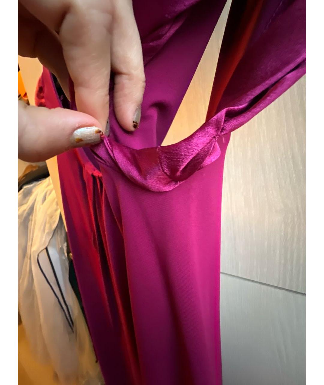 PHILOSOPHY Фуксия ацетатное коктейльное платье, фото 6