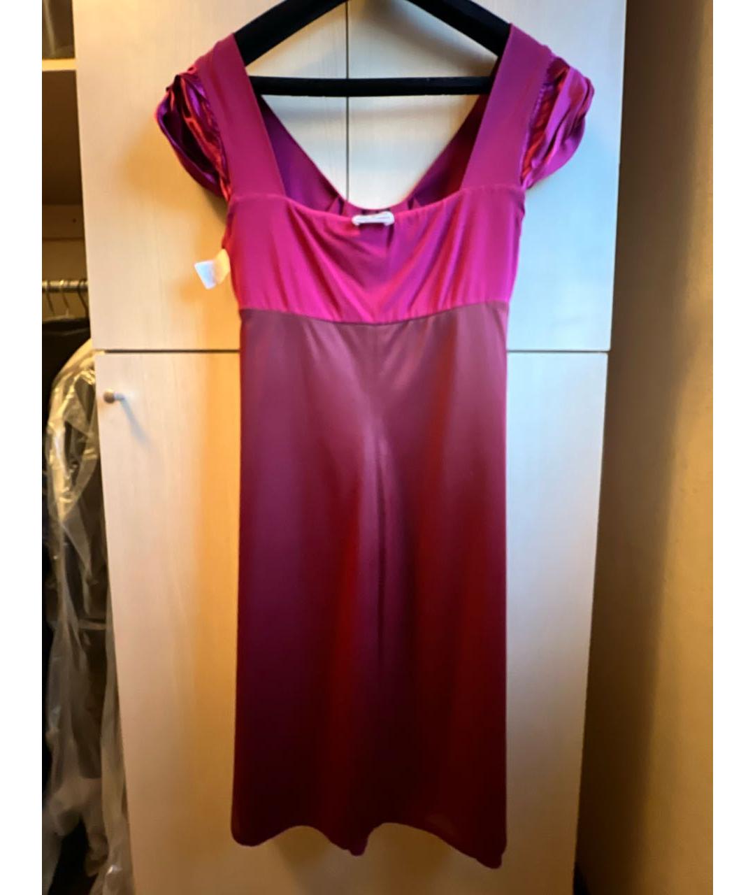PHILOSOPHY Фуксия ацетатное коктейльное платье, фото 3