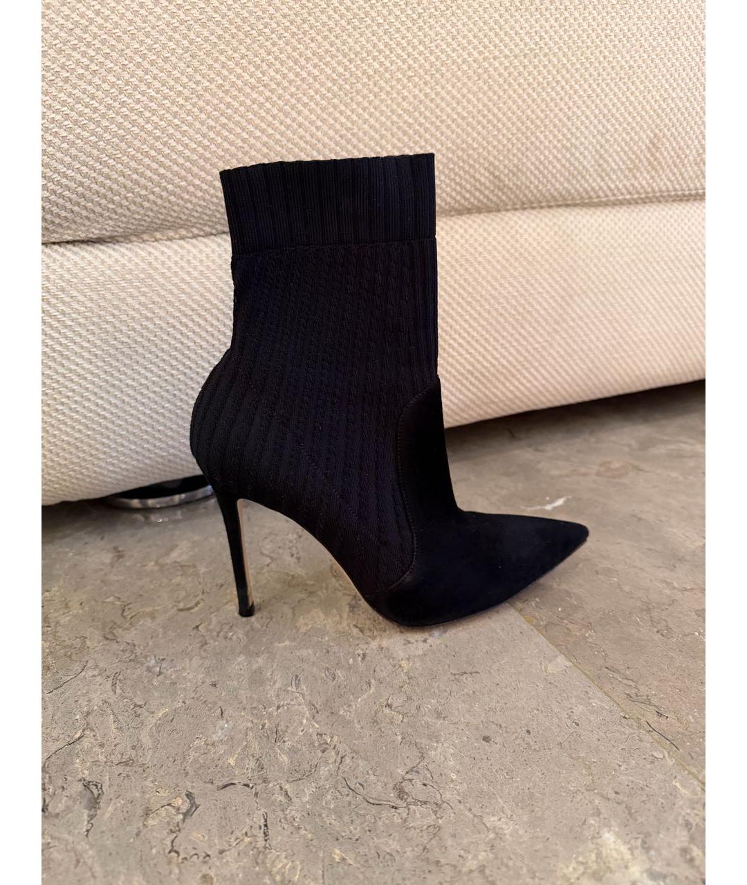 GIANVITO ROSSI Черные текстильные ботильоны, фото 7