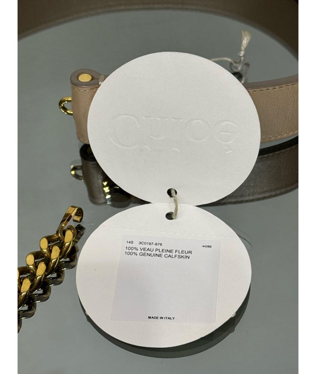 CHLOE Бежевый кожаный ремень, фото 8