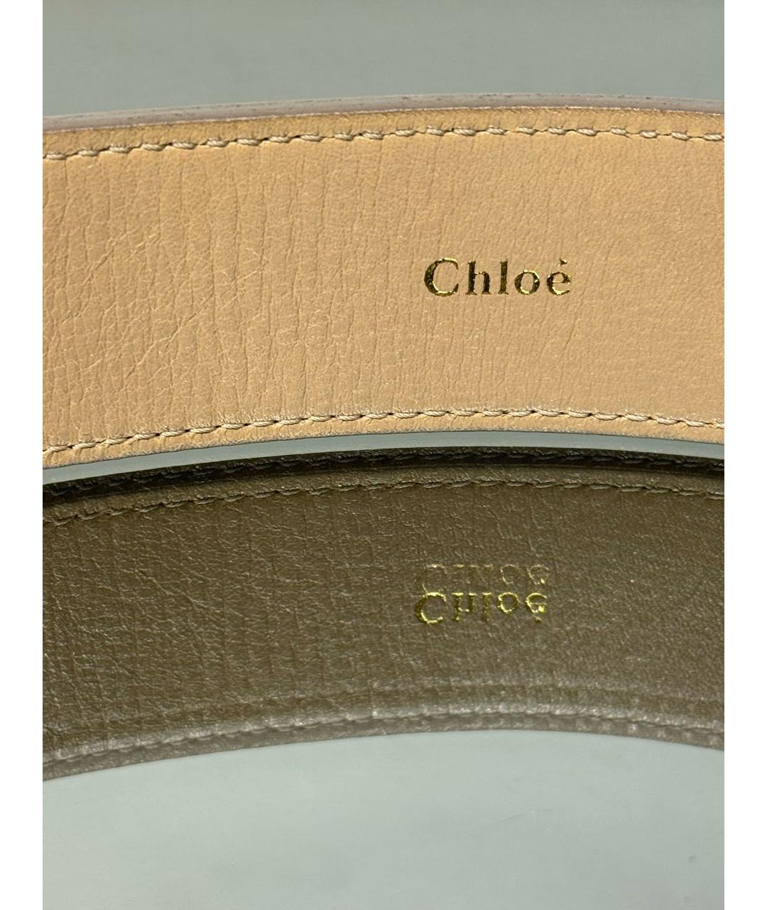 CHLOE Бежевый кожаный ремень, фото 6