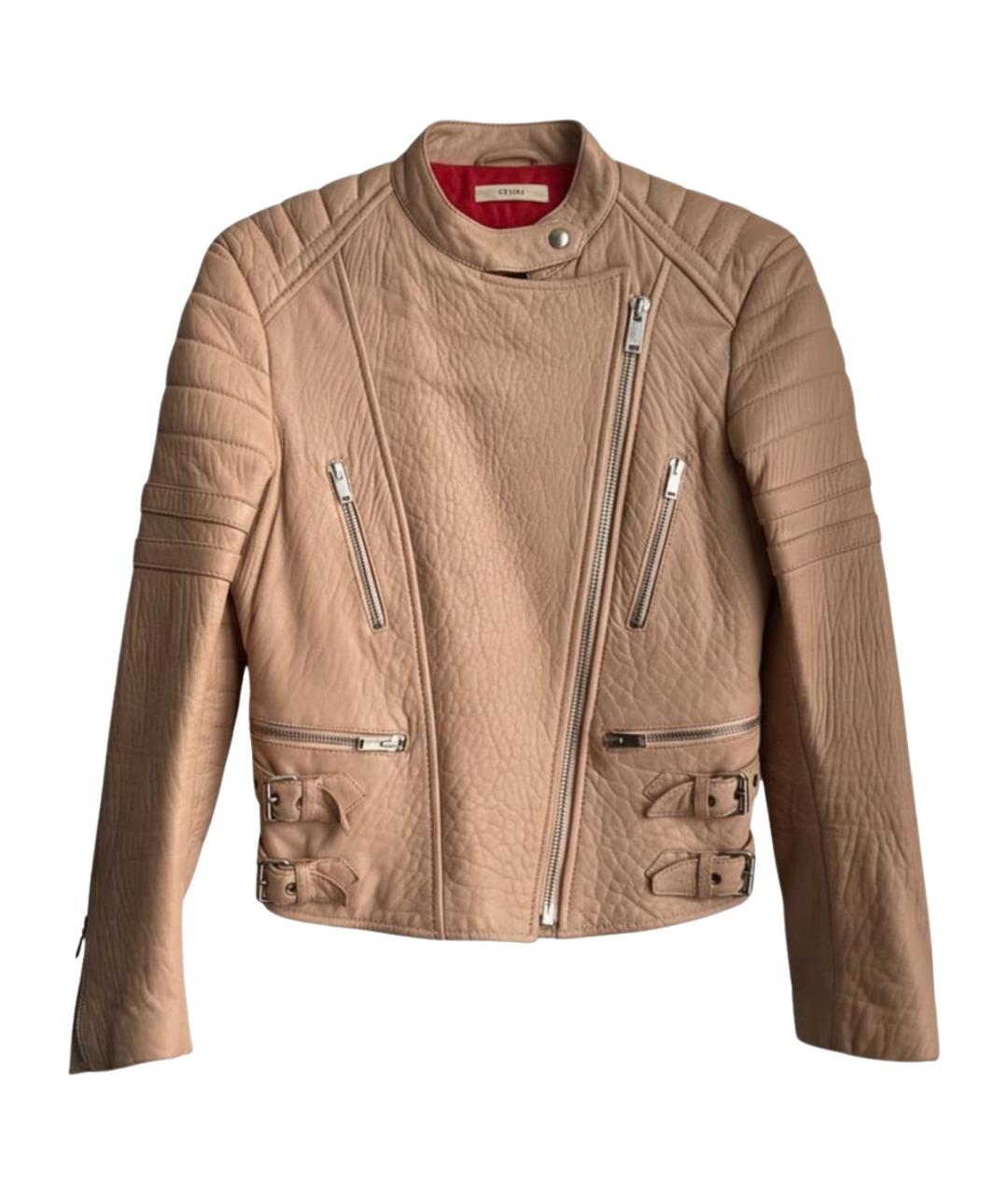 CELINE Бежевая кожаная куртка, фото 1